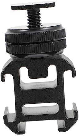 Blitzschuhhalterung Adapter für Kamera mit 1/4 Zoll Schraube Schwarz | Aluminiumlegierung, Cnc Gefräst, Rost und Korrosionsbeständig, für Mikrofone und Blitzgeräte