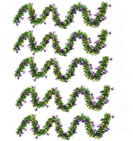 SHTGOI Lametta Girlande Fasching Glänzend Metallisch Gedreht Weihnachtsgirlande Hängende Ostergirlande Ornament für Karneval Fenster, Parade, Baum, Kamin, Treppen, Heimdekoration