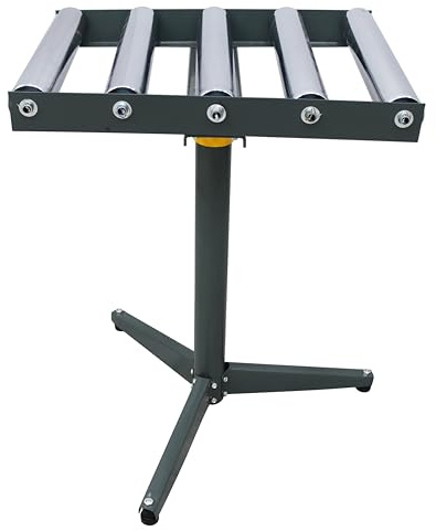 TECHTONGDA 5 Rolls Conveyor Roller Stand Adjustable Height 250LBS 20.8 Inch Length 16.1 Inch Width with 2.3 Inch Rollers Diameter Stainless Steel Silver
