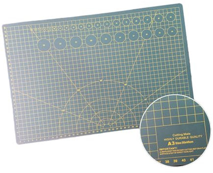 Craft Schneidematte, A3, selbstheilendes Schneidebrett, 45 x 30 cm, doppelseitiges Führungsraster, Schneidematte zum Nähen, Modellieren, Scrapbooking (Grün)