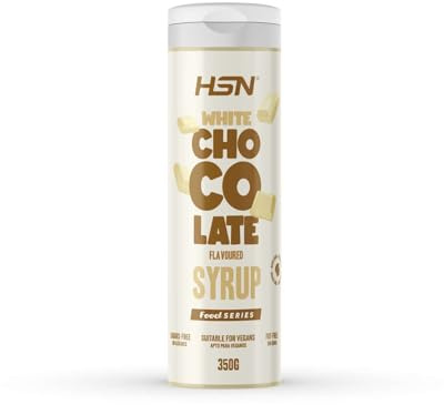 Sirope Chocolate Blanco Sin Azúcar ni Grasa de HSN | 350 g = 35 Tomas por Servicio | Sabor Intenso, Textura Densa | Tapón Antigoteo | Apto Dietas Veganas, Keto y Sin Gluten