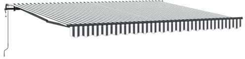 vidaXL Gelenkarmmarkise, Markise Ausziehbar Automatisch, Sonnenmarkise für Terrasse Balkon, Sonnenschutz Balkonmarkise Terrassenmarkise, Anthrazit Weiß 400x300cm