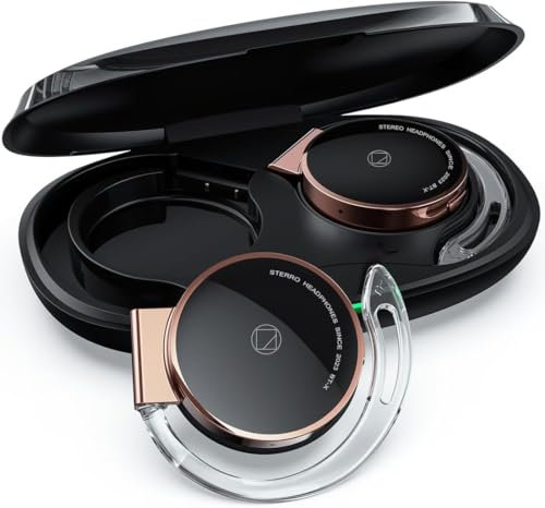 YUEYINOK Open Ear Headphones Bluetooth V5.3,Over Ear Headphones with Earhooks,42H Playtime,Wireless Charging Case,Clip on Earphones with 4 Microphones,for Running/Sports