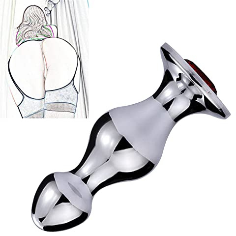 Metall Analplug Buttplug Analdildo Edelstahl Anal Plug Butt Pluck Analkugeln mit Kristall Prostata Stimulation Masturbation Sexspielzeug für Frauen Männer Paare(Doppelperle)