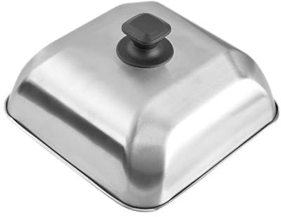 JISADER Coperchio Rettangolare per imbastitura Coperchio per Cottura a Vapore con Maniglia Piastra per Grigliare Grigliare Fusione Cupola per panini Barbecue