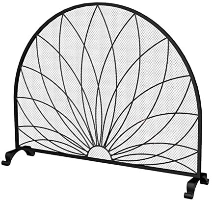 ZWDCVFGK Écrans décoratifs Grille de cheminée Surface d'écran de cheminée Grille en métal Noir Accessoires de Protection Contre Les étincelles de clôture de Style Classique Moderne, Or