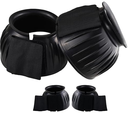 RideFound Bell Boots for Horses, Rubber Bell Boots Protect Impacts and Abrasions for Horse Hoof, Shock Absorption for Horse Legs with Variety of Sizes