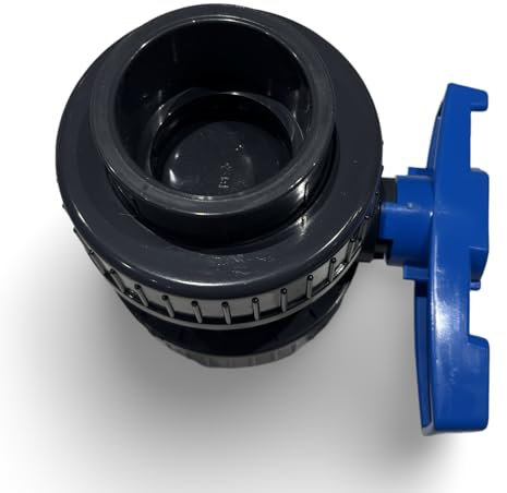 Aqua Universe 2 Double Union Ball Valve for Aquariums, Ponds, Pools, Irrigation Systems and Plumbing Applications, Efficient Water Flow Control Union Valve for Grey Imperial Pressure Pipe