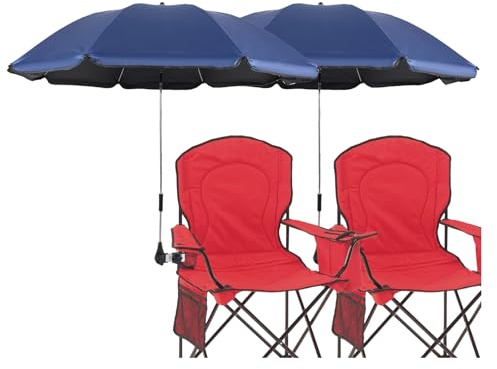 STARRY CITY Sombrilla para silla de playa con abrazadera universal, parasol con clip para patio, sillas de ruedas, carritos de golf (D-azul, paquete de 2) excluyendo sillas