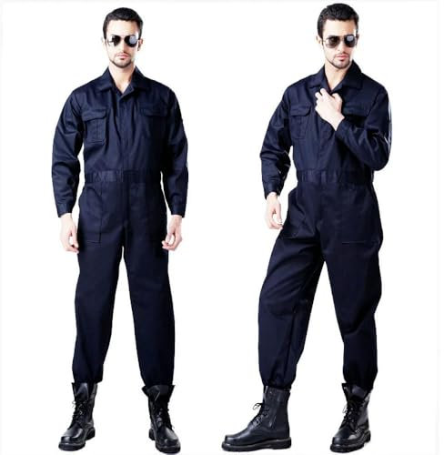 QXWD Vêtements de Travail de Soudeur en Pur Coton pour Hommes, vêtements de Protection du Travail, Combinaison Ignifuge épaisse, Salopette