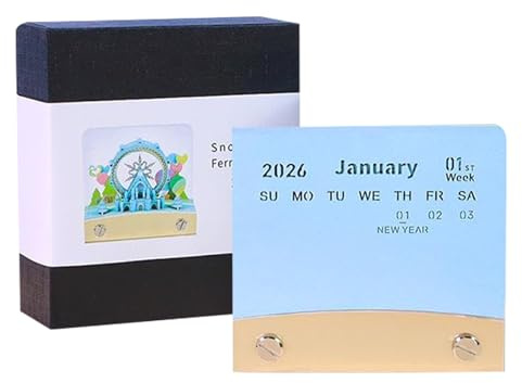 Calendario Orologio 2026 - Calendario Strappabile 3D A Ruota Panoramica Di Carta - Organizzatore Scrivania Appunti Strappabili per Agenda Casa Ufficio Scuola