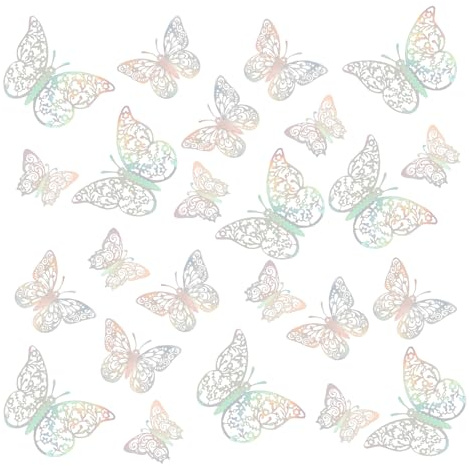 BESTonZON 36stücke Schmetterling Dekorationen Papierschmetterlinge für Party und Zimmer Schmetterlingsdeko Basteln Schmetterlinge zum Aufkleben und Aufhängen