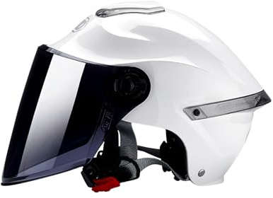 BOSERMEM Casco Aperto Classico, Mezzo Casco Con Visiera, Fibbia a 7 Sezioni, Calotta In 709abs Combinata Con Strato Di Ammortizzazione Eps