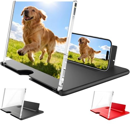 14 Inch Screen Magnifier for Smartphone, 3D Hd Mobile Phone Screen Amplifier 2026 Newest Version, Gadgets for Teenage Boys Gifts, Folding Stand Holder Portable Movie Video Game (14 inch black)