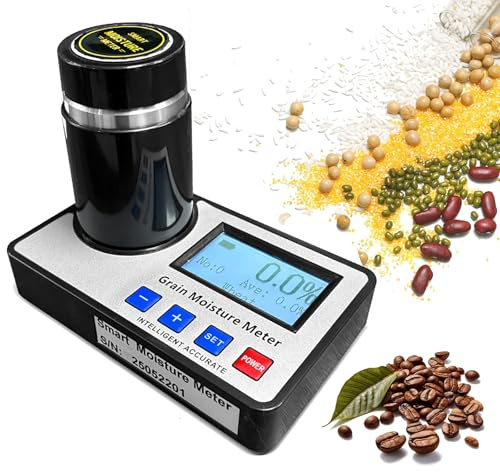 Tester Intelligente Di Attività Dell’acqua Alimentare E Misuratore Di Umidità Per Cereali, Intervallo Di Misurazione 3-40%, Test Di Umidità Per 19 Tipi Di Chicchi Di Caffè, Display Retroilluminato