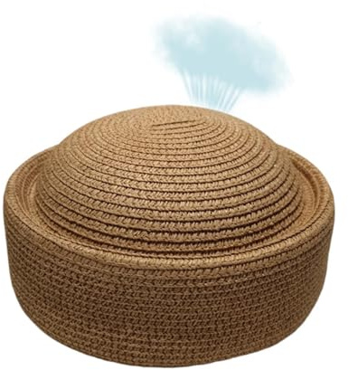 Aizgog Sombreros de Paja con Estilo de Boina para Mujeres | Estilo Vintage Tejido A Mano Transpirable Y Elegante,Sombrero De Paja para El Verano,para Realizar Tus Compras, Citas y Salidas Cotidianas