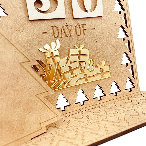 Calendrier de l ' compte à rebours décoration EidMubarak bois Village maison ornements artisanat fournitures maison fête d ' anniversaire décor noël compte à rebours calendrier décor ornement