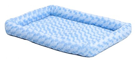 MidWest Homes for Pets QuietTime Fashion XS Dog Bed – Blue Faux Fur Bolster, Ultra-Soft and Machine Washable, Fits 59 cm Crates and Carriers, for Small Dogs and Cats