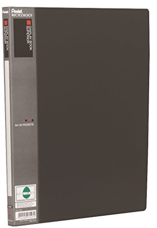 Pentel DCF142A Recycology Präsentationsmappe Superior aus 50% recyceltem PP, A4, 20 Taschen, schwarz