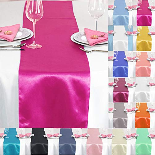Time to Sparkle Lot de 10 Satiné Chemin de Table en Satin 30 X 275cm Ruban Mariage Réception Banquet Table Décoration, Fuchsia