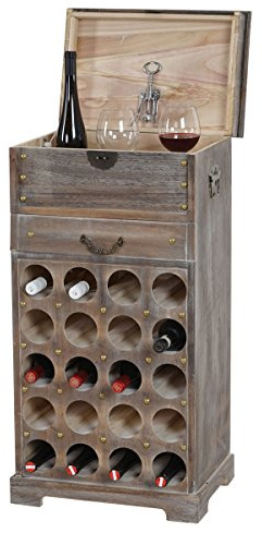 Mendler Weinregal Lucan T323, 94x48x31cm - braun | Flaschenregal, Regal für 20 Flaschen, Shabby-Look, Vintage