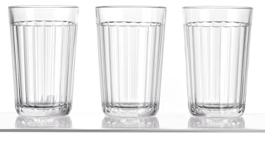 Elegantes und klassisches 20-Facetten-Granyonyi-Heißtee-Glas, 240 ml, passend für Podstakannik, Vintage-Trinkgeschirr der UdSSR, geeignet für heiße und kalte Getränke, bruchfest, 3er-Set
