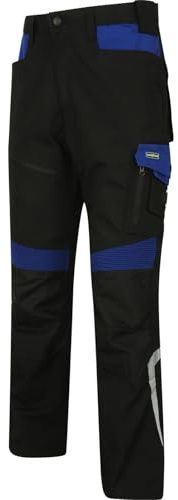 Goodyear Workwear GYPNT010 - Pantalones de trabajo para hombre, con bolsillos y bolsillos, color negro/azul real, talla 30 Regular