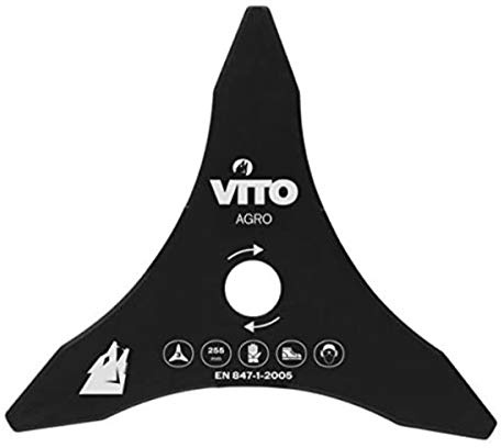 VITO - Lame de coupe pour Débroussailleuse 3 dents Diam 255mm Alesage 25.4
