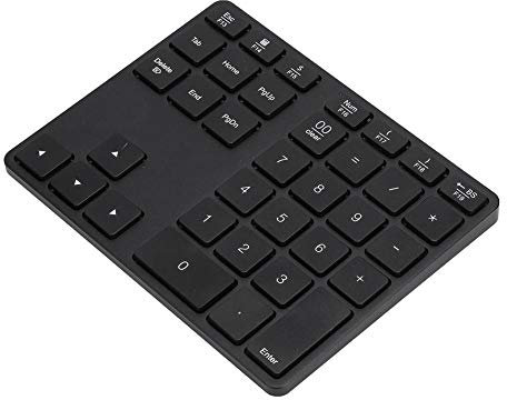03 Teclado numérico Externo Universal de 35 Teclas Mni, Teclado inalámbrico, Recargable para computadora para computadora portátil(Black)