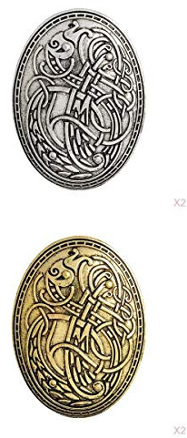 4X Nordische Wikinger Brosche Pin Zubehör Umhang Abzeichen Schnalle Nordic Schmuck Corsage