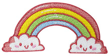 Finally Home Kleiner Regenbogen in den Wolken Patch zum Aufbügeln | Rainbow Patches, Bügelflicken, Flicken, Aufnäher für Jeansjacken und andere Klamotten