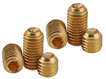 BOZONLI Tornillo Sin Cabeza Hexagonal, Tornillos de Fijación Casquillo Hexagonal de Punta Copa, Tornillos Prisioneros de Latón,M2×2mm,30 pcs