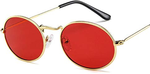 Sunglasses Modische Sonnenbrille Kleine Ovale Sonnenbrille Frauen Männer Vintage Markendesigner Sonnenbrille Metallrahme