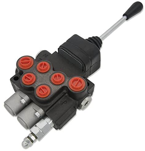 Hydraulic Valve 2 Spool, Hydraulic Directional Control Valve, 11GPM Hydraulic Joystick Control Valve for Tractors Loaders, Double Acting Cylinder Spool
