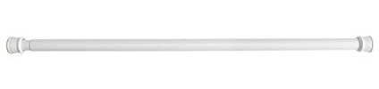 ondeco Duschvorhangstange, Spannstange, Metall-Stange, Ausziehbar, Montage ohne Schrauben und Bohren für Badezimmer sicherer Halt, Durchmesser 23/26 mm Weiss 80-130 cm