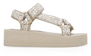 BOSANOVA Sandalias Deportivas confeccionadas en Material Textil con Detalle de Estampado Animal Print con Suela Plana de Goma eva. Cierre fácil. Calzado para Mujer