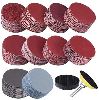 SHENGANG 100pcs 2 Pouces 50mm disques abrasifs de Papier abrasif, Crochet et amp;Boucle de 80 à 3000 Grains avec Tampon d'interface en Mousse for Tampon de ponçage de 2 Pouces (Size : 80)