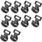 10pcs Tent Hooks Camping Caravan Awning Tent Pole Plastic Inner C Clips Durable Climbing Fishing Equipment, Black, S/M/L (19 * 20 * 14mm)