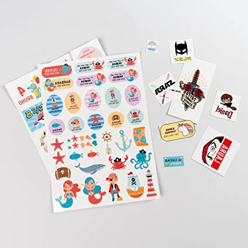 Wanapix | Tatuaggi Temporanei Personalizzati | Per Bambini e Adulti | Tatuaggi Finti con Nome e Testo | Tattoo Stickers/Adesivi | Tatuaggi Falsi | Impermeabile | Foglio A4