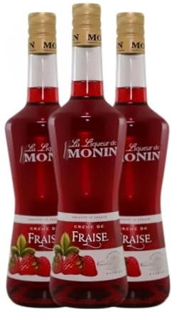 Crema de Licor MoninCocktail Creme de Fresa Fraise 70 cl (Caja de 3 Botellas de 70 cl)
