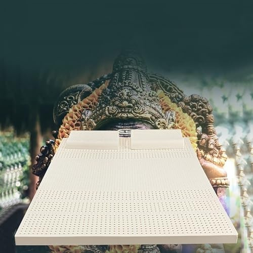 NaKeah Medium Firmness Latex Mattress, 7 Zones Massage - Natural Orthopaedic Mattress with Removable Cover Honeycomb Pores,5cm,180x200cm