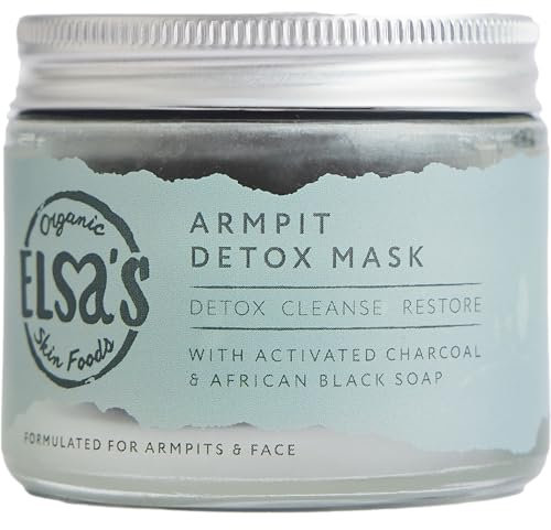Elsa's Organic Skin Foods - Armpit Detox Mask - Activated Charcoal & African Black Soap - Clears Clogged Pores - Hydration & Moisture Boosting - Antipigmentation