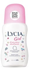 Lycia, Girl Deodorante Bambina Roll On, Formulato per le Prime Sudorazioni di Bambine e Ragazze, Efficacia fino a 48H, Senza Sali di Alluminio e Senza Alcool, per Pelli Delicate, 50 ml