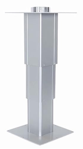 WPWSDWMX RV-Tischbeine, RV-Hubtischbeine, Teleskop Tischbein aus Edelstahl, 30 cm Quadratische Basishalterung, Tischzubehör, Silber, Tragkraft 100 kg, für RV, Wohnmobil, Yacht, Wohnwagen(31cm)