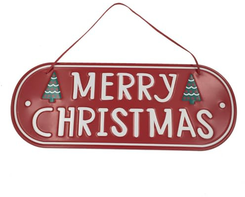Cartel Colgante de Navidad,Hierro Feliz Navidad Tablero Merry Christmas Letrero de Puerta Merry Christmas Decoración Pared Señal de Navidad de Colgante de Puerta para Decoración de Fiesta de Navidad