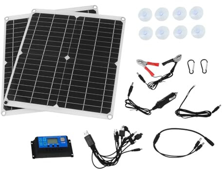 UKCOCO Kit De Placas Solares Batería Panel Solar Exterior Kit Completo Fuente De Alimentación Solar