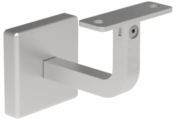 Sellon24® Edelstahl Handlaufhalter Profil eckig Handlaufträger flach 40x40 Handlauf Treppe Halterung Geländer Wand Treppengeländer Rohr V2A verstellbar Wandhalter mit Gelenk