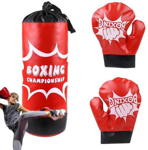Boxing Training Set for Kids, Punching Bag for Kids | Professional Boxing Set for Kids with Gloves,Kids Boxing Equipment,Fitness Exercise with Sand Bag for Esse