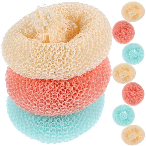 NIYANGLE Estropajos De Cocina Redondos De Colores 10 Unidades Resistentes Arañazos Limpieza Profunda para Platos y Ollas Esponjas Reutilizables