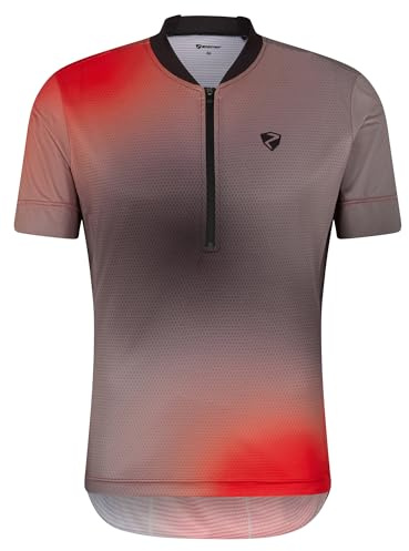 Ziener NEMIC Maglia da Ciclismo da Uomo, per Mountain Bike, Traspirante, ad Asciugatura Rapida, Elastica, a Maniche Corte, Colore Nero, Rosso, 60
